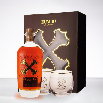 Rum BUMBU - The Original - Set mit 2 Gläsern - Extra Alter Rum - 40° - 70cl