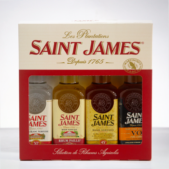 SAINT JAMES - Set Rum- Weiß - Stroh - Ambra - Alt - 44,25° - 4 x 20cl