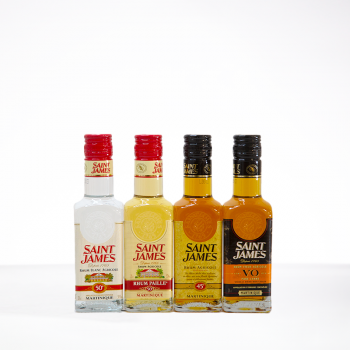 SAINT JAMES - Coffret rhum - Blanc - Paille - Ambré - Vieux - 44,25° - 4 x 20cl